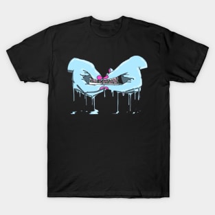 flower cigarette / liquid hand T-Shirt